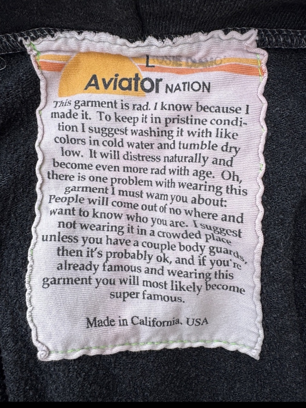 Aviator Nation Rare California Zip Front Hoodie - Picture 6 of 9